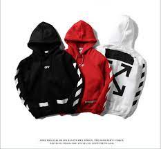 New 18ss Off White Striped Hooded Hoodie Sweater Hoodies Sweatshirtska Hoodies Women Hoodies Sweatshirts Boys Hoodies