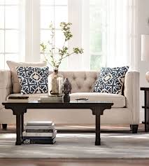 Little Hints Of Blue And White Can Change The Look Of Any Space These Pillows Pop On This Tu Beige Living Rooms Beige Sofa Living Room Beige Couch Living Room
