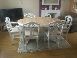 Pine Shabby Chic Ducal Pine Extending Dining Table And 6 Chairs Dining Room Chairs Upholstered Side Chairs Dining Dining Chairs For Sale