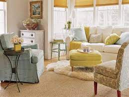 Design Ideas Yellow Benchtable Soft Carpet Flooring White Sofa Cushions Bay Window Design Decorate Ch Living Room Pillows Comfy Living Room Living Room Designs