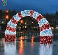 Large Entrance Arch Motif Christmas 3D Walk Through Tunnel Lights