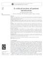 PDF) A critical review of patient satisfaction | Liz Gill ...