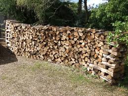 A Neat Log Pile Outdoor Firewood Rack Timber Walls Landscape Projects