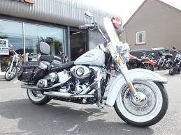 Harley Davidson Flstc Softail Heritage Classic 1690 White Marine Pearl 2013 1690 Classic Flstc Harley Softail Harley Davidson Images Harley Softail Deluxe