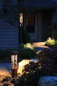 Decorative Steel Bollard Frank Lloyd Wright Series Water Lily Pattern Residential And Landscape Lighting Outdoor Solar Lights Contemporary Outdoor Lighting