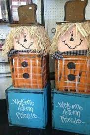 Pinterest Thanksgiving Fall Wood Crafts Tall Scarecrow Made Of Wooden Boxes Thanksgiving Cra Fall Halloween Crafts Fall Wood Crafts Thanksgiving Wood Crafts