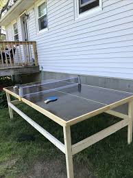 Plywood is an engineered wood that is made up of thin sheets of veneers (thin slice of natural wood) glued together. Diy Ping Pong Table Used The Kreg Jig For The Legs Has Braces Across The Top Under Table Top Tab Outdoor Ping Pong Table Ping Pong Table Diy Ping Pong Table