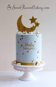 Moon Stars Baby Shower Cake Baby Shower Cakes For Boys Baby Shower Cakes Baby Birthday Cakes