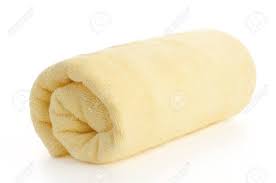 Download Rolled Up Yellow Beach Towel On White Background Stock Photo Picture And Royalty Free Image Image 14701892