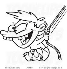 Cartoon Black And White Line Drawing Of A Boy On A Rope Swing 5490 By Ron Leishman The vine swing trope as used in popular culture. boy on a rope swing 5490 by ron leishman