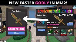 It includes a special code that allows you to redeem a virtual item on roblox!* the blaster features an awesome shark design including a fin that you move to prime the blaster. New Easter Godly In Mm2 New Easterblade Item Shop Godly Released Roblox Youtube