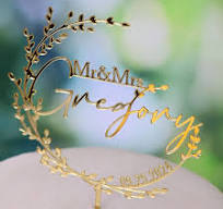 Wedding Cake Toppers,Custom Cake Topper Wedding Bride and  Groom,Personalized 16 Colors Anniversary Mr and Mrs Cake Decoration