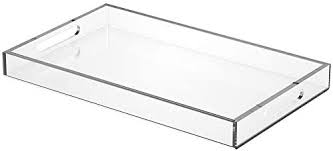 Use it to hold other decorative accents, tissues or remote controls. Niubee Acrylic Serving Tray 12x20 Inches Spill Proof Clear Decorative Tray Organiser For Ottoman Coffee Table Countertop With Handles Buy Online At Best Price In Uae Amazon Ae