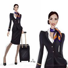 Fight Attendant Custom Illustration Her Dream Is To Fly And She Did It