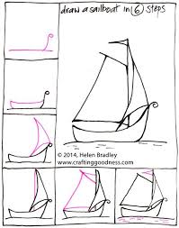 Draw A Sail Boat Step By Step Crafting Goodness Boat Drawing Sailboat Painting Doodle Drawings