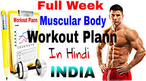 full week muscular body workout plann in hindi india size