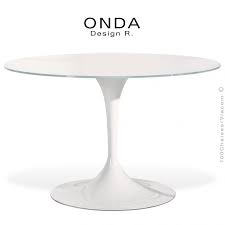 Check spelling or type a new query. Table Ronde Plateau Verre Onda Pietement Colonne Centrale Tulipe Ou Trompette Acier Tourne Peint