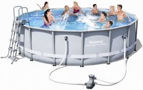 Bestway Steel Pro Silver Metal Frame Round Pool 16ft X 48 Round Pool Bestway Pool Construction