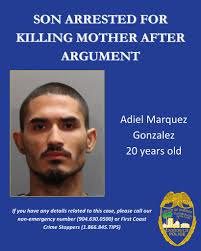 𝐒𝐎𝐍 𝐀𝐑𝐑𝐄𝐒𝐓𝐄𝐃 𝐅𝐎𝐑 𝐊𝐈𝐋𝐋𝐈𝐍𝐆 𝐌𝐎𝐓𝐇𝐄𝐑 𝐀𝐅𝐓𝐄𝐑  𝐀𝐑𝐆𝐔𝐌𝐄𝐍𝐓 Your #JSO Homicide Unit made a quick arrest of 20-year-old  Adiel Marquez Gonzalez after he killed his mother after an argument. On  Thursday, patrol officers