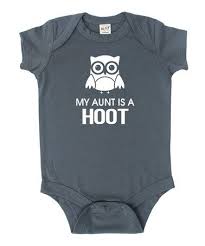 Look What I Found On Zulily Charcoal My Aunt Is A Hoot Bodysuit Infant Zulilyfinds Baby Clothes Baby Bodysuit New Baby Products