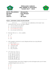 Soal soal pilihan ganda pola bilangan kelas 8 11 kurikulum 2013 pdf soal ulangan harian bab contoh soal pola bilangan kelas 8 brainly persegi dan pembahasannya essay. Penilaian Harian Pola Bilangan Semester Ganjil Pdf