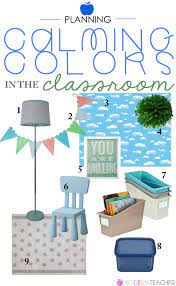 Use the bullet points below to identify the effects different colors can have on a student's mood and use the information to inform how you design your learning environment. Classroom Planning Calming Colors In The Classroom A Modern Teacher Classroom Planning Kindergarten Classroom Decor Preschool Classroom Decor
