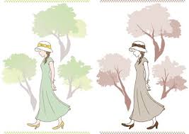 walk in the forest イラスト スマホ イラスト 木の背景