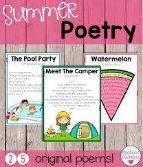 Students Can Practice Their Fluency As They Read Through Different Rhymes And Rhythms Of These Summer Poems Acrostic Haiku Cinq Summer Poems Poetry Cinquain