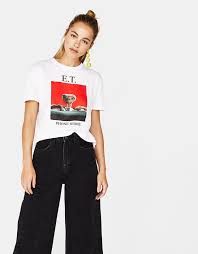 E T Print T Shirt Streetwear Tshirt Jeans Outfit Casual Ladies Tops Fashion