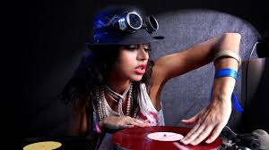 Female DJ playing turntable wearing black cap and white sleeveless top HD  wallpaper | Wallpaper Flare