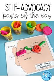 Self Advocacy For Deaf And Hard Of Hearing Students Parts Of The Ear Play Doh Mat Self Advocacy Deaf Education Activities For Kids