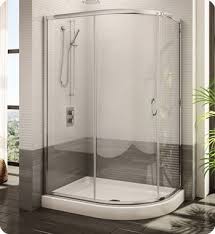 Fleurco Fa483 Signature Capri Half Round Frameless Curved Glass Sliding Shower Door Shower Sliding Glass Door Shower Remodel Glass Shower Doors
