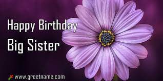 Happy birthday my dear sister. Happy Birthday Big Sister Flower Purple Greet Name