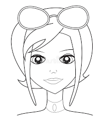 Printable coloring and activity pages are one way to keep the kids happy (or at least occupie. Girl With Sunglasses Coloring Page Stock Illustration Illustration Of Educational Clipart 52718491