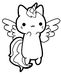 kawaii unicorn cat coloring page free printable coloring pages for kids coloring home