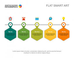 five points process chart business data professional step