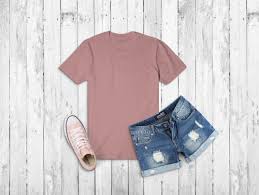 Download T Shirt With Jeans Shorts Mockup Mockup World