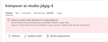 Cannot delete Azure AI Deployment or update endpoint traffic