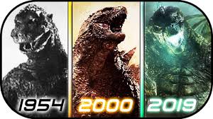 Evolution Of Godzilla In Movies 1954 2019 Godzilla King Of The Monsters 2019 Ready Player One 2018