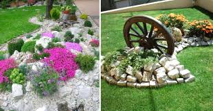 Un Aiuola Da Giardino Con Le Pietre 16 Idee Fai Da Te Da Realizzare Subito Aiuole Aiuole Giardino Fai Da Te Idee Giardino Con Pietre
