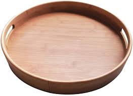 Listed bamboo tray manufacturers, suppliers, dealers & exporters are offering best deals for bamboo tray at your nearby location. Amazon Com Bamboo Wood Natural Round Serving Tray Raised Edge Food Tray Cut Out Handles 40405cm Kitchen Dining