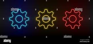 Neon icon set settings. Set of red, blue, yellow neon vector icon Stock  Vector Image & Art - Alamy