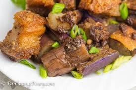 Crispy Binagoongan Eggplant With Crispy Pork Belly Recipes Pork Recipes Fried Pork Belly