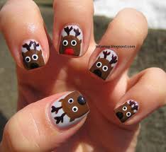 Christmas Nail Art Reindeer With A Tutorial Christmas Nails Easy Christmas Nail Art Designs Christmas Nail Art