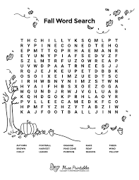 The word search puzzles are printable and the puzzle changes each time you visit. Printable Fall Word Search