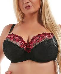 kris line black red alice underwire full fit bra plus too