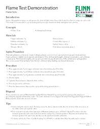 Flinn Scientific Flame Test Instructions Flame Test Flames Test