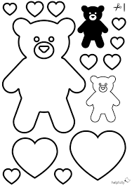 Ausmalbild Teddybar Herzen Zum Ausschneiden Weihnachtsstickerei Ausmalen Ausmalbild