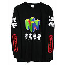 Nintendo N64 Long Sleeve T Shirt Top Vaporwave Japanese New Ebay Vaporwave Clothing Long Sleeve Shirts Vaporwave Shirt It's the perfect choice for your streetwear outfit. nintendo n64 long sleeve t shirt top