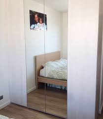 Placard De Chambre Avec Portes Miroir Et Rangement Tiroirs Penderie Etageres